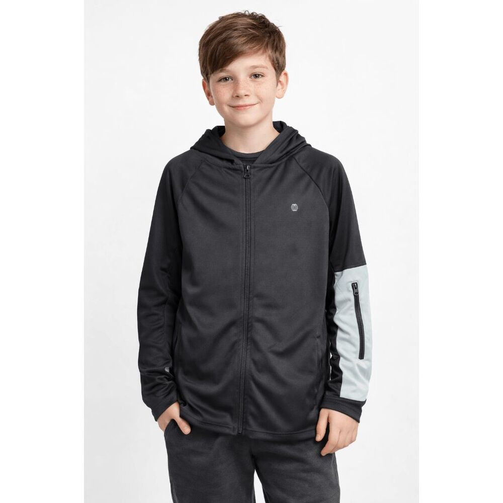Balance Collection Boys Full Zip Hoodie Jacket Black Activewear L (14/16)